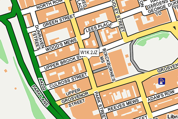 W1K 2JZ map - OS OpenMap – Local (Ordnance Survey)