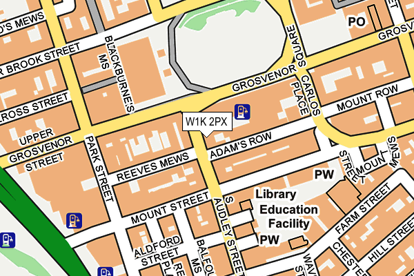 W1K 2PX map - OS OpenMap – Local (Ordnance Survey)