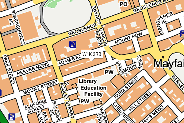 W1K 2RB map - OS OpenMap – Local (Ordnance Survey)