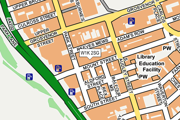 W1K 2SG map - OS OpenMap – Local (Ordnance Survey)