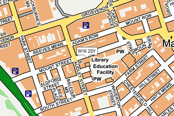 W1K 2SY map - OS OpenMap – Local (Ordnance Survey)