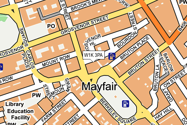 W1K 3PA map - OS OpenMap – Local (Ordnance Survey)