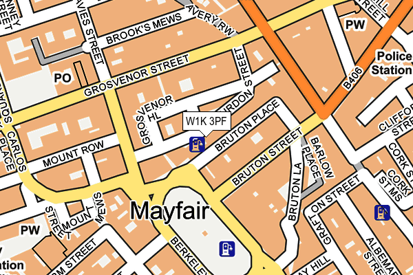 W1K 3PF map - OS OpenMap – Local (Ordnance Survey)