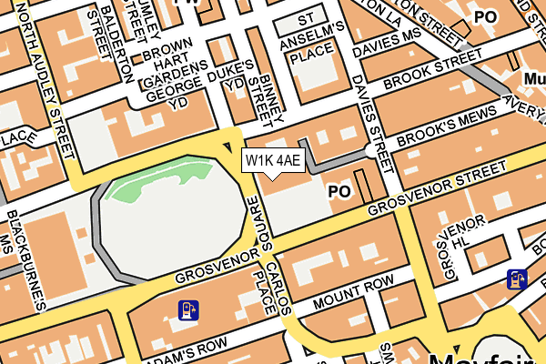 W1K 4AE map - OS OpenMap – Local (Ordnance Survey)