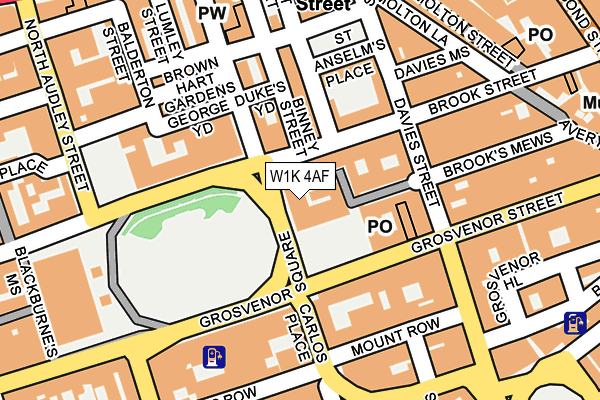 W1K 4AF map - OS OpenMap – Local (Ordnance Survey)