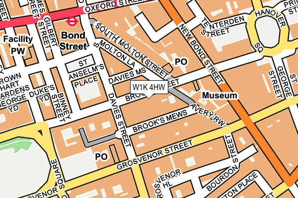 W1K 4HW map - OS OpenMap – Local (Ordnance Survey)