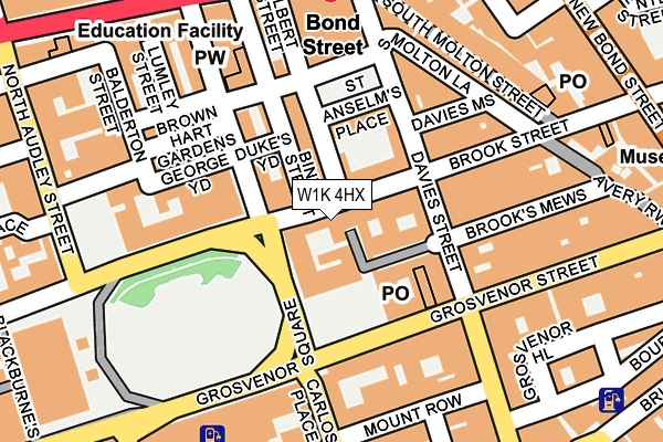 W1K 4HX map - OS OpenMap – Local (Ordnance Survey)