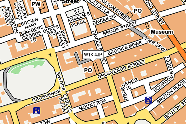 W1K 4JP map - OS OpenMap – Local (Ordnance Survey)