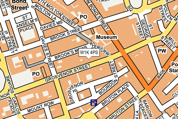W1K 4PS map - OS OpenMap – Local (Ordnance Survey)