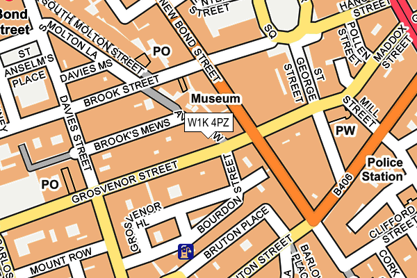 W1K 4PZ map - OS OpenMap – Local (Ordnance Survey)