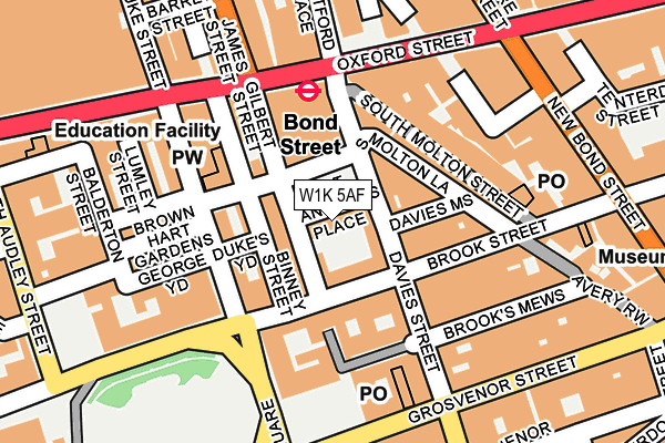 W1K 5AF map - OS OpenMap – Local (Ordnance Survey)