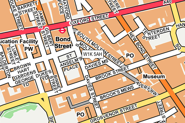 W1K 5AH map - OS OpenMap – Local (Ordnance Survey)