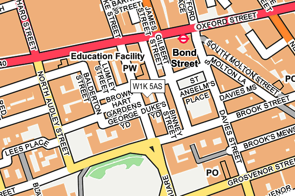 W1K 5AS map - OS OpenMap – Local (Ordnance Survey)