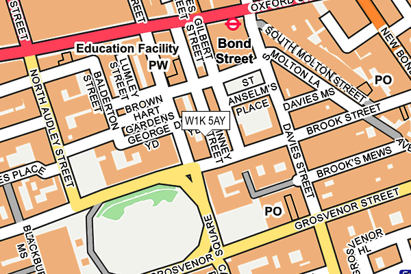 W1K 5AY map - OS OpenMap – Local (Ordnance Survey)