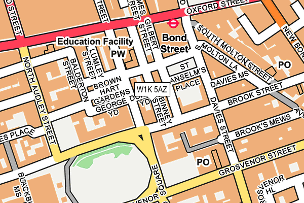 W1K 5AZ map - OS OpenMap – Local (Ordnance Survey)