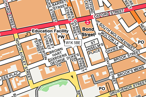 W1K 5BE map - OS OpenMap – Local (Ordnance Survey)