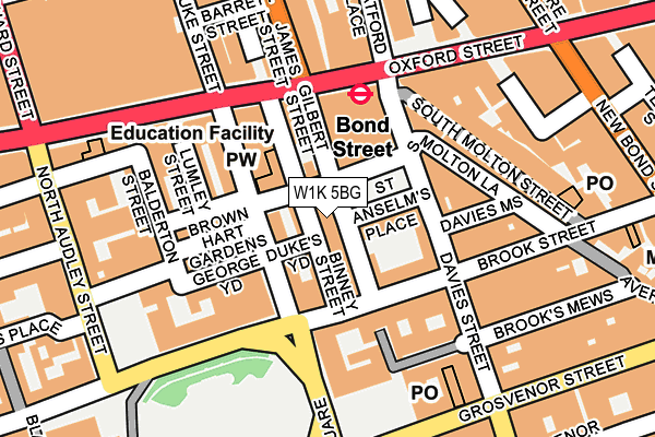 W1K 5BG map - OS OpenMap – Local (Ordnance Survey)