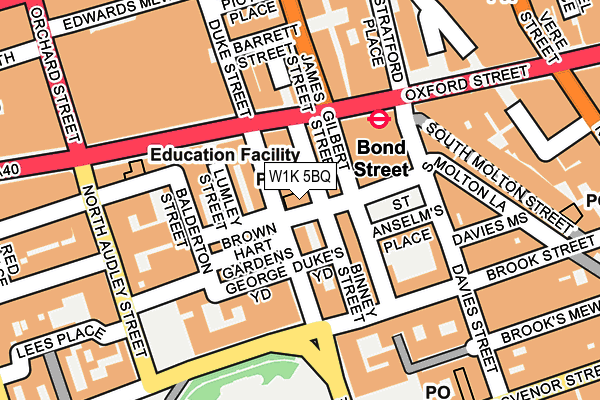 W1K 5BQ map - OS OpenMap – Local (Ordnance Survey)