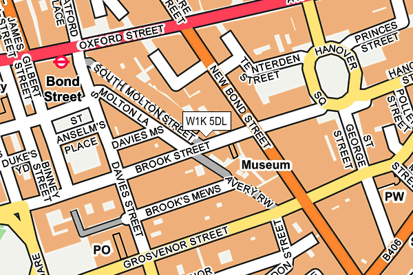 W1K 5DL map - OS OpenMap – Local (Ordnance Survey)