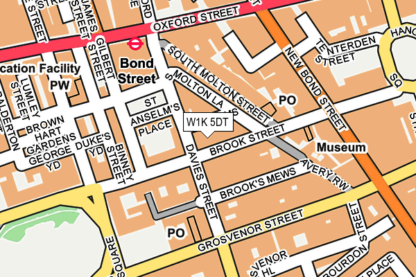 W1K 5DT map - OS OpenMap – Local (Ordnance Survey)