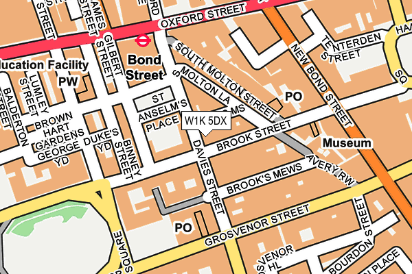 W1K 5DX map - OS OpenMap – Local (Ordnance Survey)