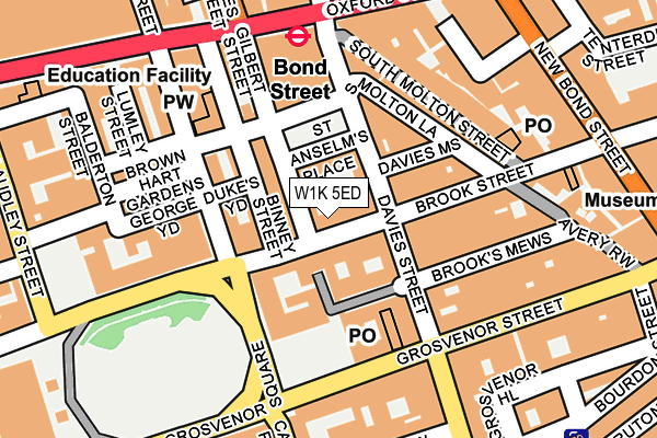 W1K 5ED map - OS OpenMap – Local (Ordnance Survey)