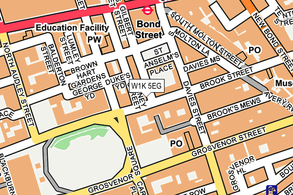 W1K 5EG map - OS OpenMap – Local (Ordnance Survey)