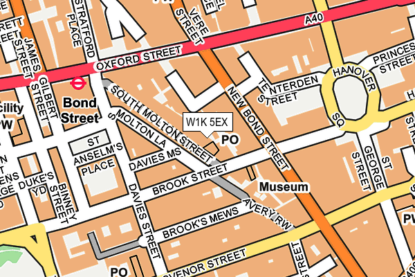 W1K 5EX map - OS OpenMap – Local (Ordnance Survey)