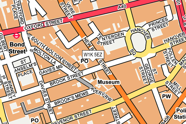 W1K 5EZ map - OS OpenMap – Local (Ordnance Survey)