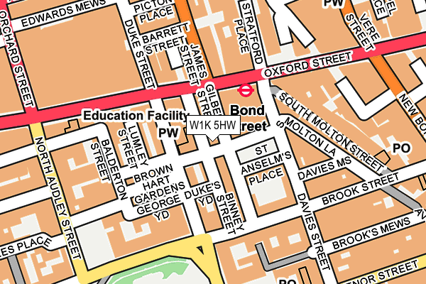 W1K 5HW map - OS OpenMap – Local (Ordnance Survey)