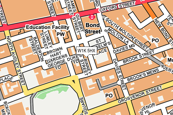 W1K 5HX map - OS OpenMap – Local (Ordnance Survey)