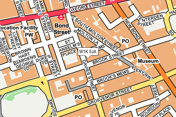 W1K 5JA map - OS OpenMap – Local (Ordnance Survey)