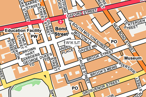 W1K 5JT map - OS OpenMap – Local (Ordnance Survey)