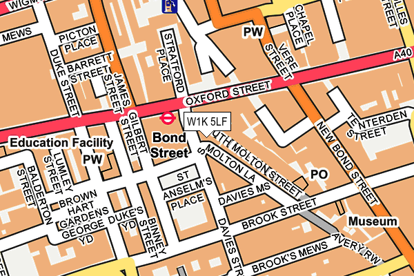 W1K 5LF map - OS OpenMap – Local (Ordnance Survey)