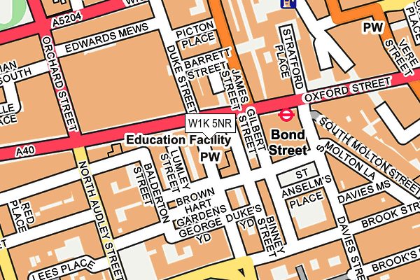 W1K 5NR map - OS OpenMap – Local (Ordnance Survey)