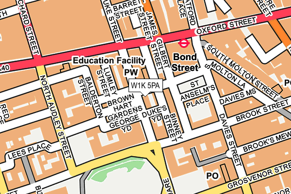 W1K 5PA map - OS OpenMap – Local (Ordnance Survey)