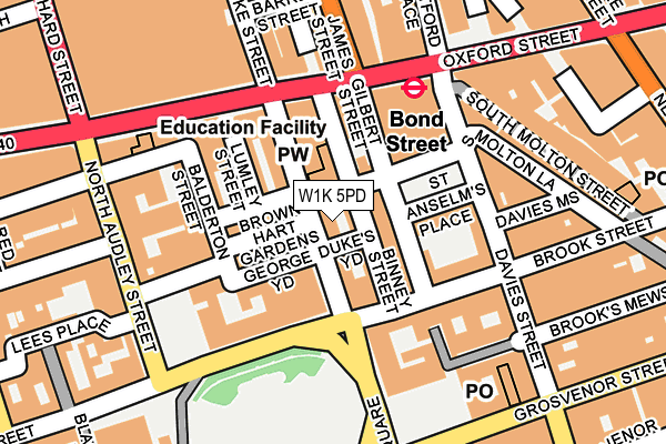 W1K 5PD map - OS OpenMap – Local (Ordnance Survey)