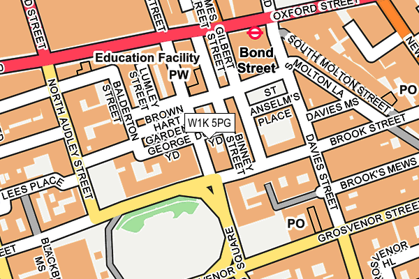 W1K 5PG map - OS OpenMap – Local (Ordnance Survey)