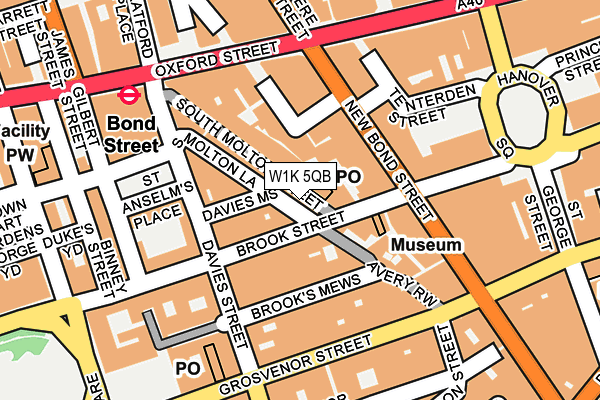 W1K 5QB map - OS OpenMap – Local (Ordnance Survey)