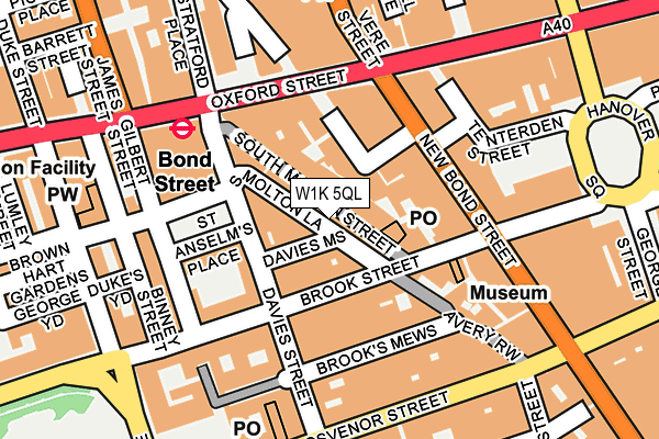 W1K 5QL map - OS OpenMap – Local (Ordnance Survey)