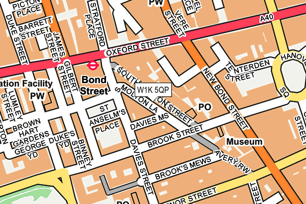 W1K 5QP map - OS OpenMap – Local (Ordnance Survey)