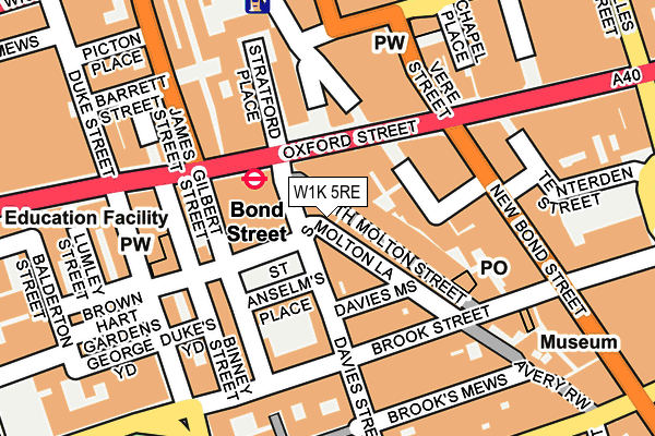 W1K 5RE map - OS OpenMap – Local (Ordnance Survey)