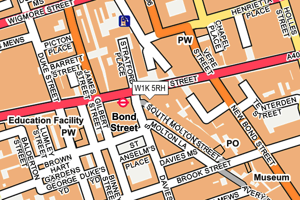 W1K 5RH map - OS OpenMap – Local (Ordnance Survey)