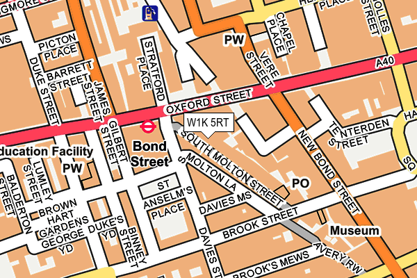 W1K 5RT map - OS OpenMap – Local (Ordnance Survey)