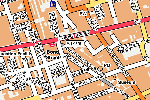 W1K 5RU map - OS OpenMap – Local (Ordnance Survey)