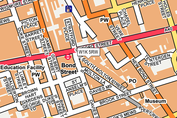 W1K 5RW map - OS OpenMap – Local (Ordnance Survey)