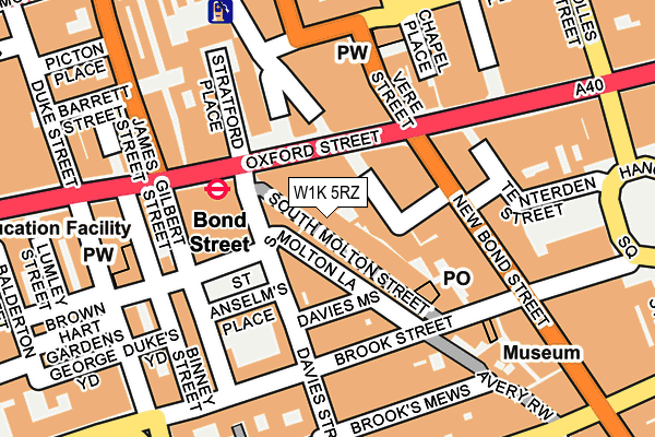 W1K 5RZ map - OS OpenMap – Local (Ordnance Survey)