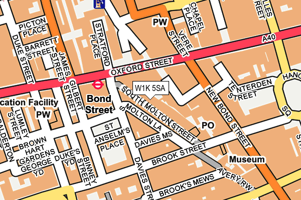 W1K 5SA map - OS OpenMap – Local (Ordnance Survey)