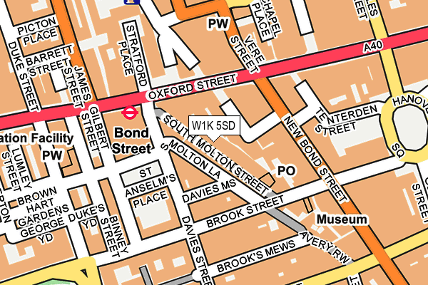 W1K 5SD map - OS OpenMap – Local (Ordnance Survey)