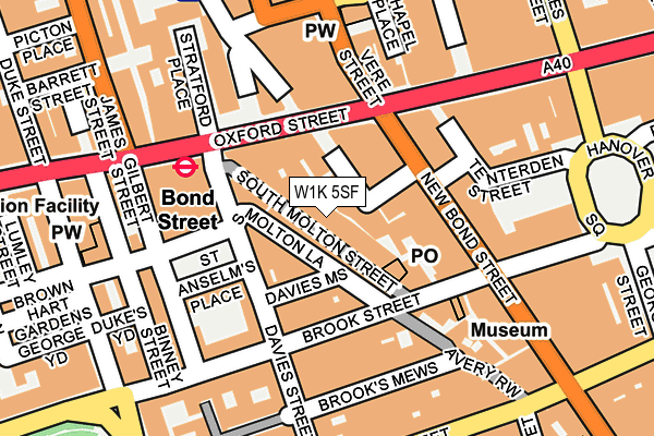 W1K 5SF map - OS OpenMap – Local (Ordnance Survey)